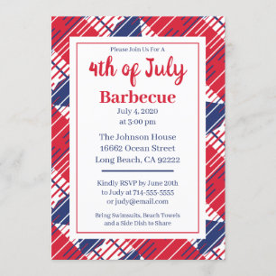 Independence Day BBQ Patriotic Colours Invitation