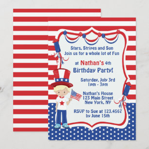 Independence Day Birthday Party Invitation