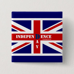 Independence Day Brexit Custom Date 26/06/2016 2 Inch Square Button