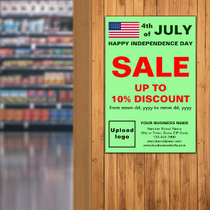 Independence Day Business Sale Light Green Poster