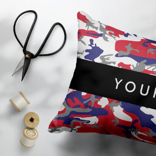 Independence day Camouflage Your name Personalize Accent Pillow