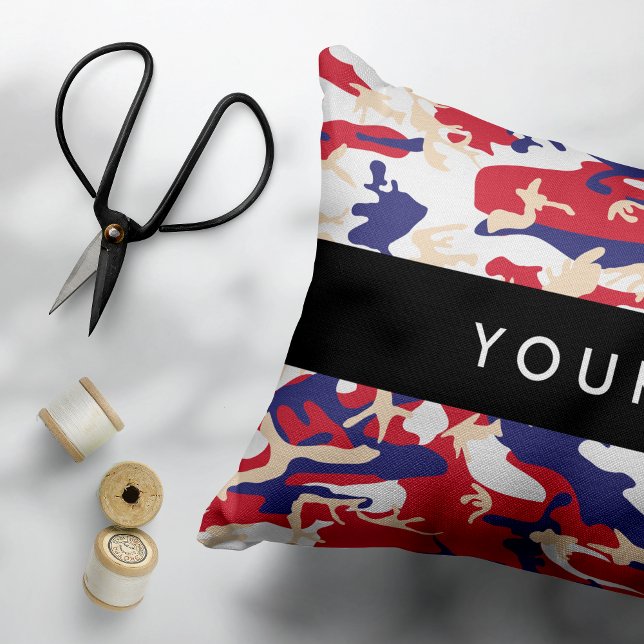 Independence day Camouflage Your name Personalize Accent Pillow (Creator Uploaded)