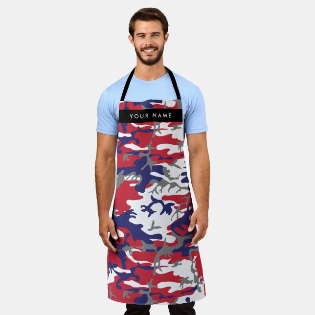 Independence day Camouflage Your name Personalize Apron (Worn)