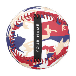 Independence day Camouflage Your name Personalize Baseball
