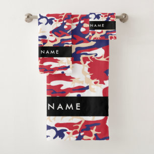 Independence day Camouflage Your name Personalize Bath Towel Set