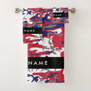 Independence day Camouflage Your name Personalize Bath Towel Set