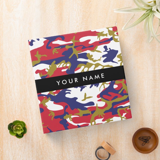 Independence day Camouflage Your name Personalize Binder (In Situ)