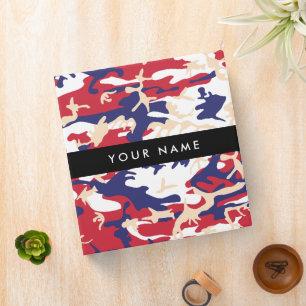Independence day Camouflage Your name Personalize Binder
