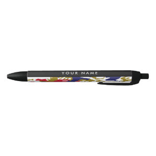 Independence day Camouflage Your name Personalize Black Ink Pen