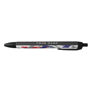 Independence day Camouflage Your name Personalize Black Ink Pen