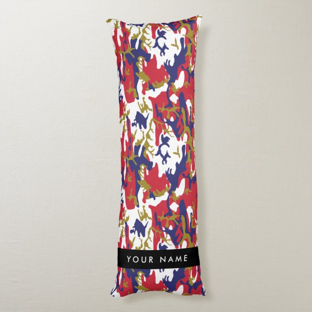 Independence day Camouflage Your name Personalize Body Pillow (Back (Vertical))