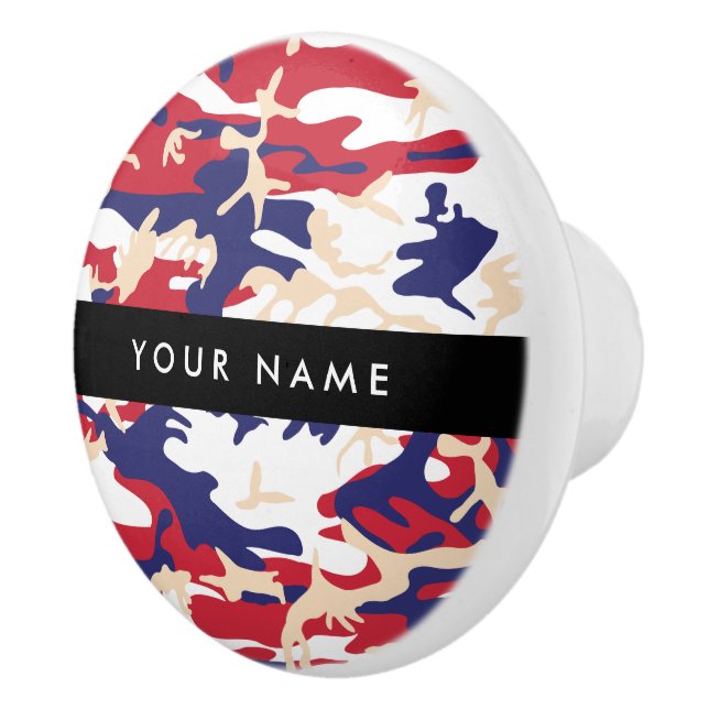 Independence day Camouflage Your name Personalize Ceramic Knob (Right)