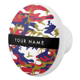 Independence day Camouflage Your name Personalize Ceramic Knob
