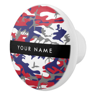 Independence day Camouflage Your name Personalize Ceramic Knob