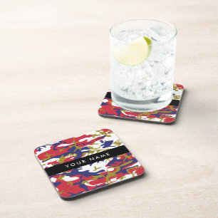 Independence day Camouflage Your name Personalize Coaster