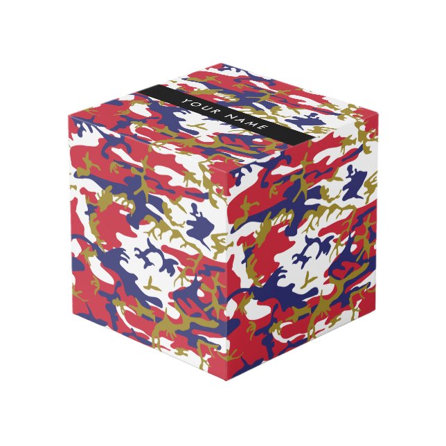 Independence day Camouflage Your name Personalize Cube (Front Angled)