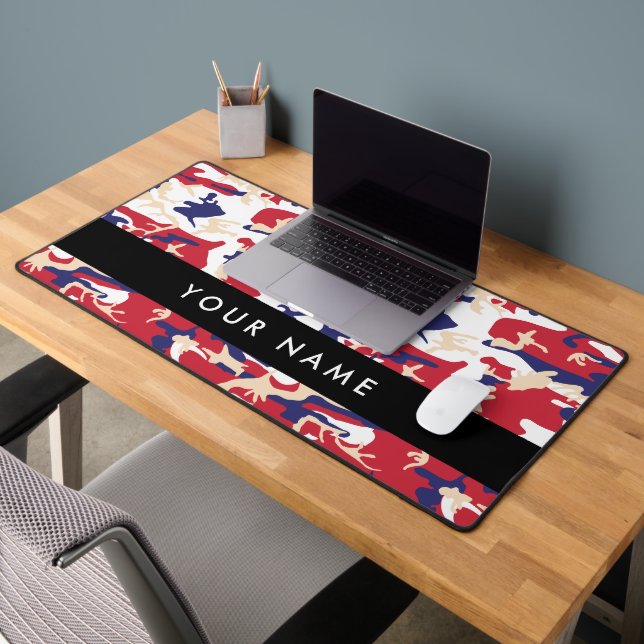 Independence day Camouflage Your name Personalize Desk Mat (Office 2)