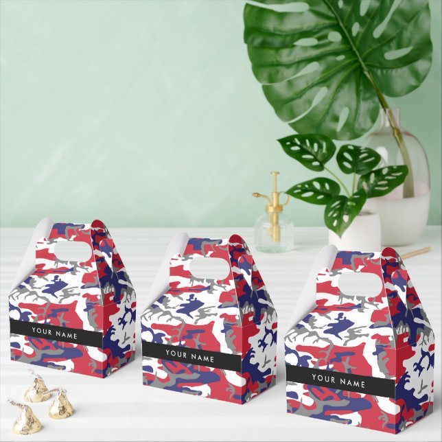 Independence day Camouflage Your name Personalize Favor Box (Multiple)