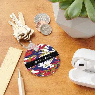 Independence day Camouflage Your name Personalize Keychain