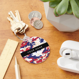 Independence day Camouflage Your name Personalize Keychain
