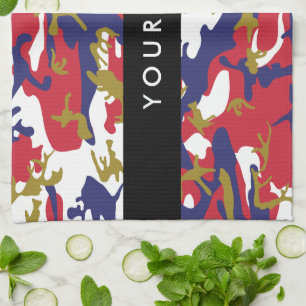 Independence day Camouflage Your name Personalize Kitchen Towel