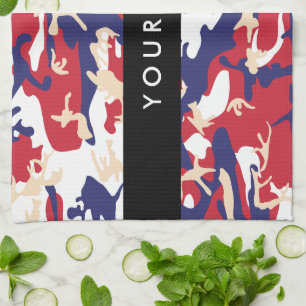 Independence day Camouflage Your name Personalize Kitchen Towel