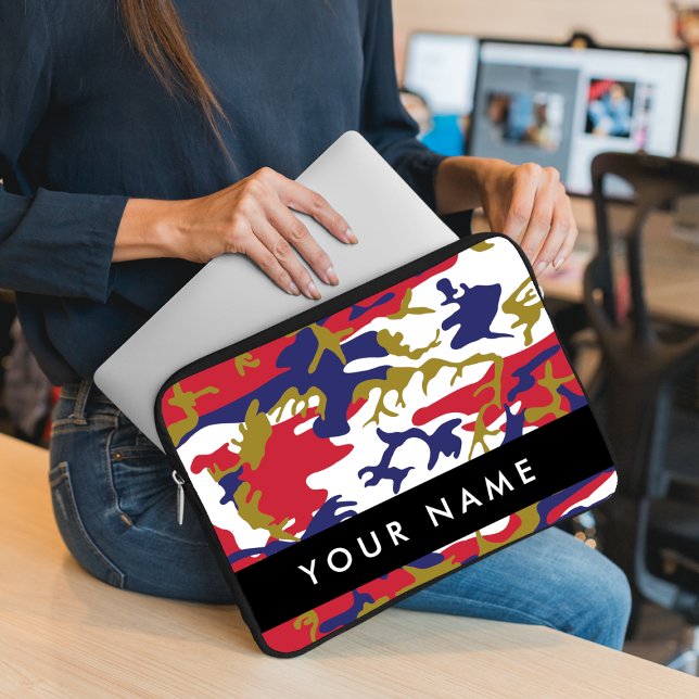 Independence day Camouflage Your name Personalize Laptop Sleeve (Creator Uploaded)