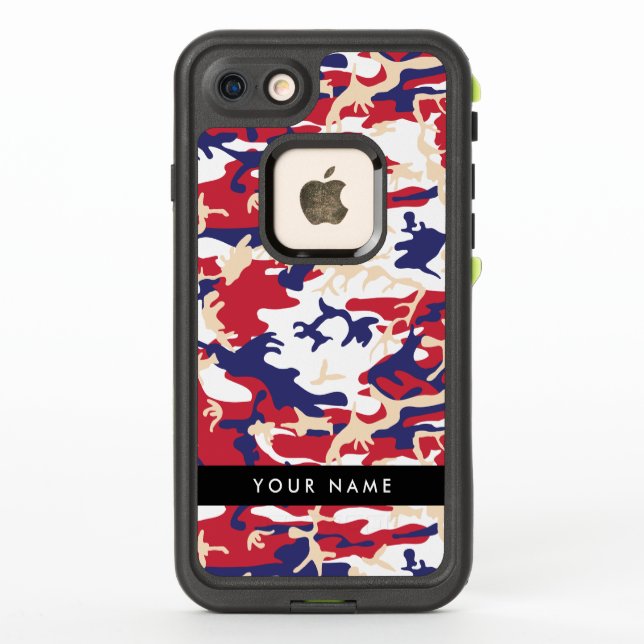 Independence day Camouflage Your name Personalize LifeProof iPhone Case (Back)