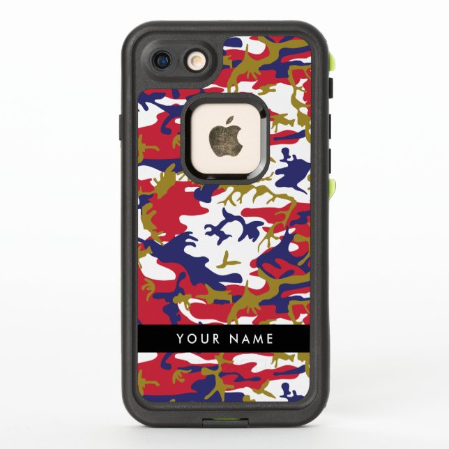 Independence day Camouflage Your name Personalize LifeProof iPhone Case (Back)