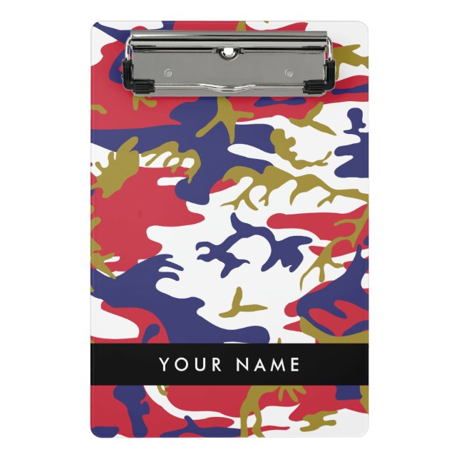 Independence day Camouflage Your name Personalize Mini Clipboard (Front)