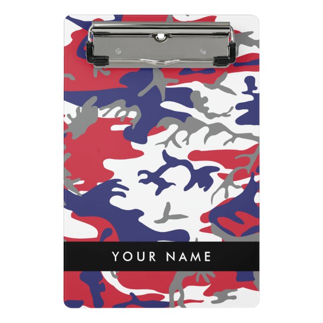 Independence day Camouflage Your name Personalize Mini Clipboard (Front)