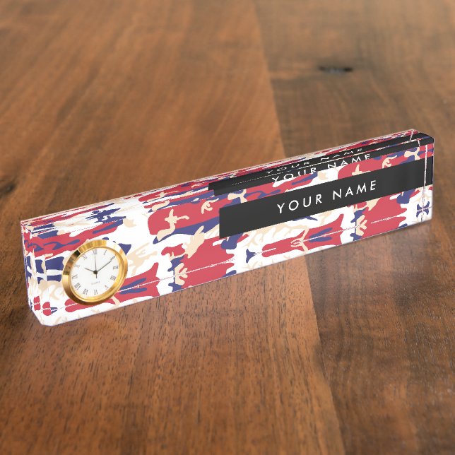Independence day Camouflage Your name Personalize Nameplate (Side)
