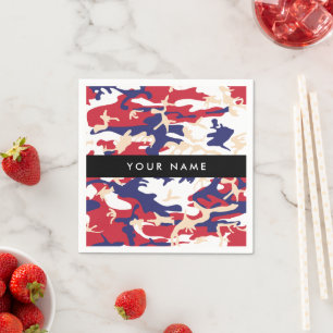 Independence day Camouflage Your name Personalize Napkin