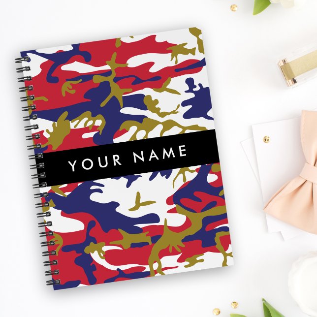 Independence day Camouflage Your name Personalize Notebook (Creator Uploaded)