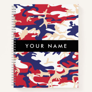 Independence day Camouflage Your name Personalize Notebook