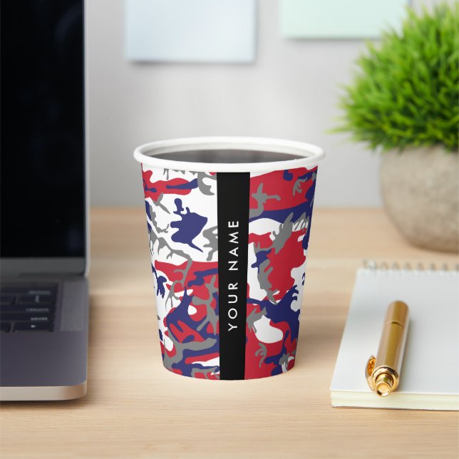Independence day Camouflage Your name Personalize Paper Cups (Insitu)