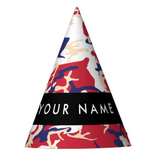 Independence day Camouflage Your name Personalize Party Hat