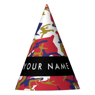 Independence day Camouflage Your name Personalize Party Hat