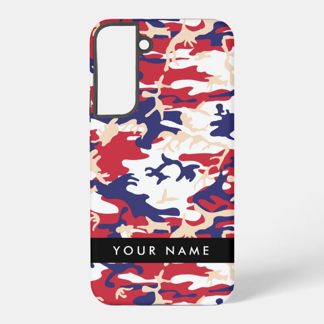 Independence day Camouflage Your name Personalize Samsung Galaxy S22+ Case (Back)