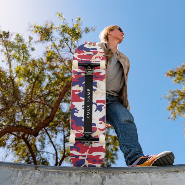 Independence day Camouflage Your name Personalize Skateboard (Outdoor 1)
