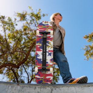 Independence day Camouflage Your name Personalize Skateboard