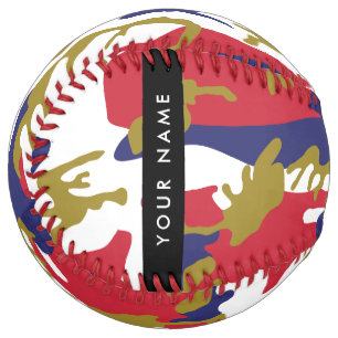 Independence day Camouflage Your name Personalize Softball