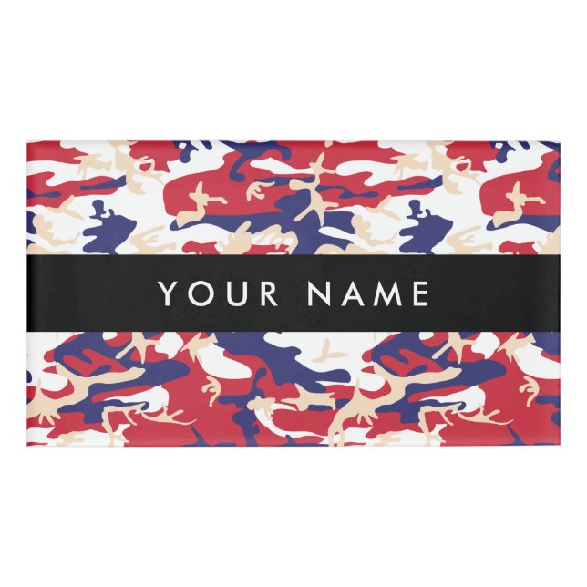Independence day Camouflage Your name Personalize Tag (Front)