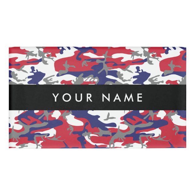 Independence day Camouflage Your name Personalize Tag (Front)