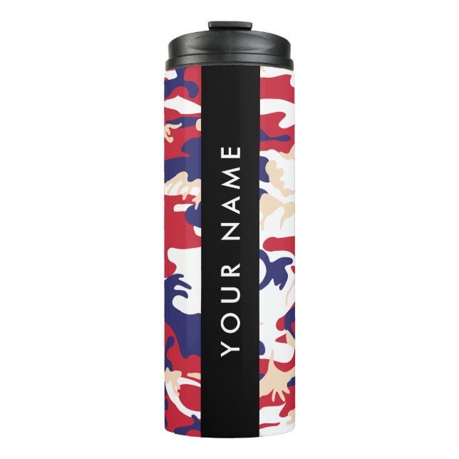 Independence day Camouflage Your name Personalize Thermal Tumbler (Front)