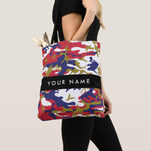 Independence day Camouflage Your name Personalize Tote Bag