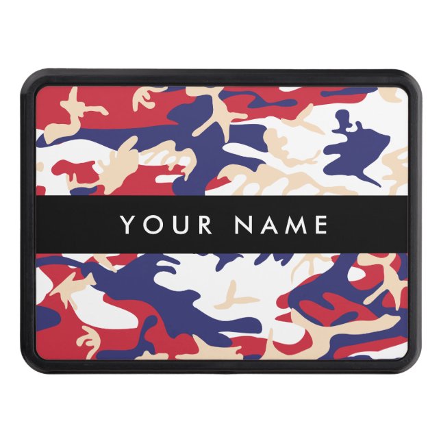 Independence day Camouflage Your name Personalize Trailer Hitch Cover (Front)
