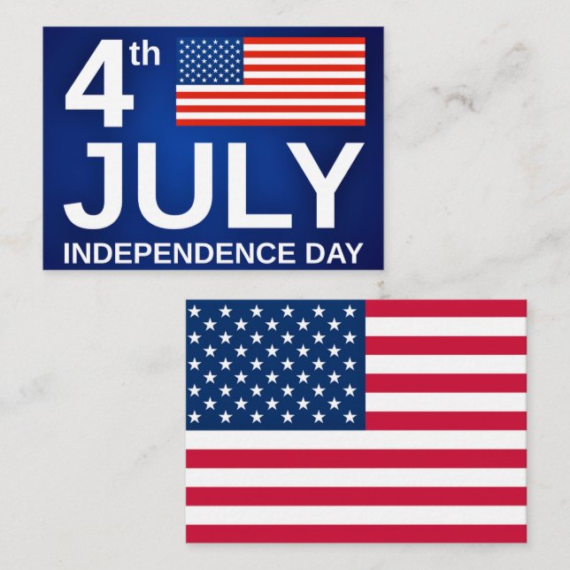 Independence Day Card Patriotic American Flag (Front/Back)