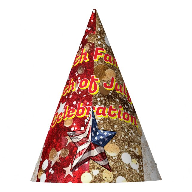 Independence Day Celebrations Fully Customizable  Party Hat (Front)