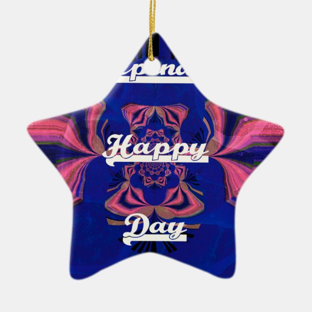 Independence Day Ceramic Ornament (Front)